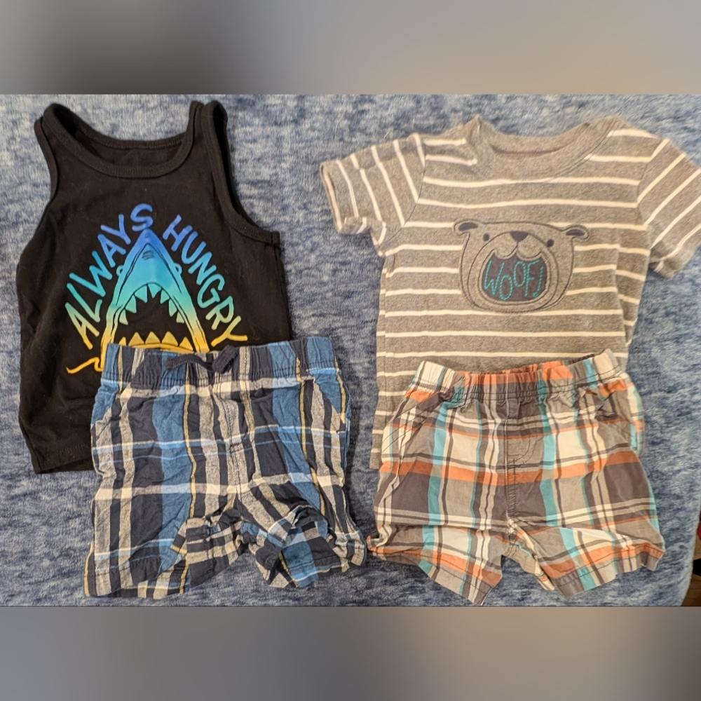 Carter's 18M Kids' Shark and Dog Outfit Set